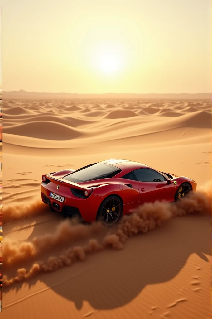 Video of Ferrari driving on sand 