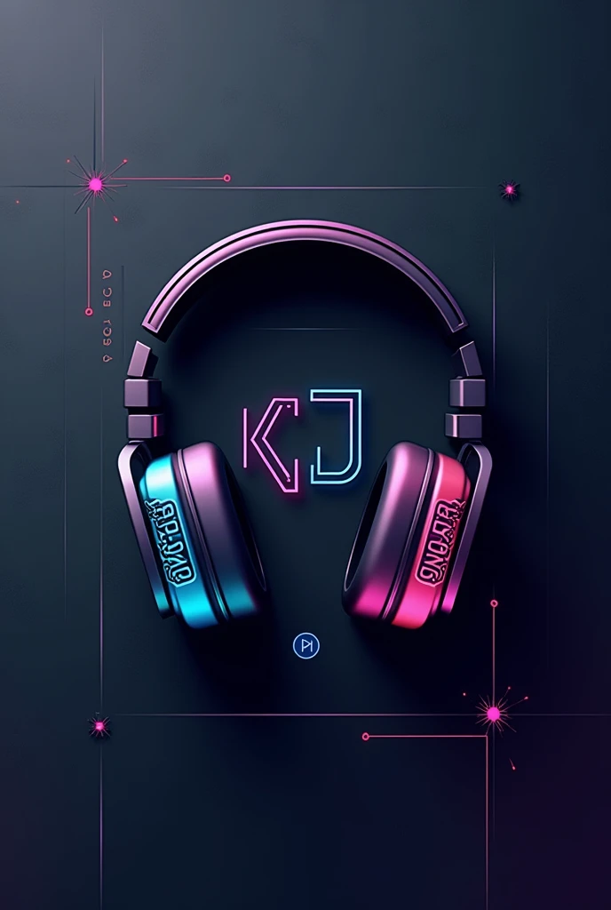 A logo for me selling technology accessories with an image of headphones and a subtitle : KJ Accessories 