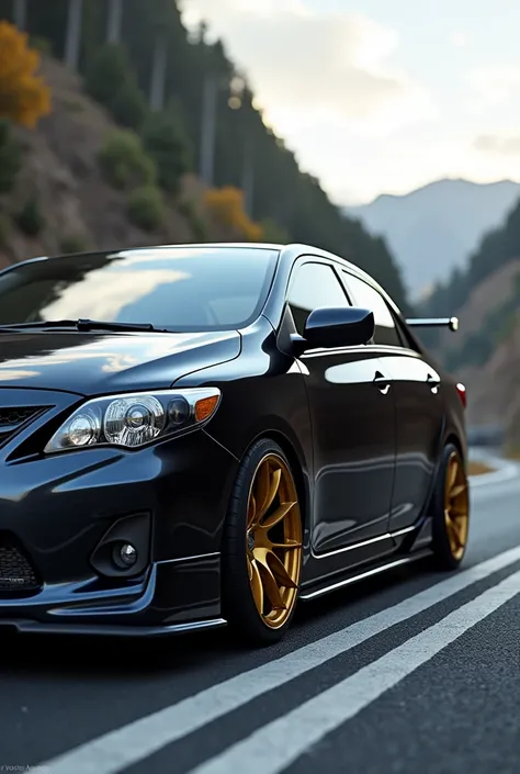 Toyota Corolla 2011 type s with dark gold rims