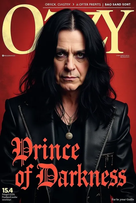 A realistic magazine cover of Ozzy Osbourne with the Title words "Prince Of Darkness"