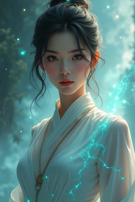 Asian beautiful mysterious genius women with magic powers 