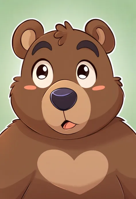 cute brown bear, adorable expression, Disney cartoon style