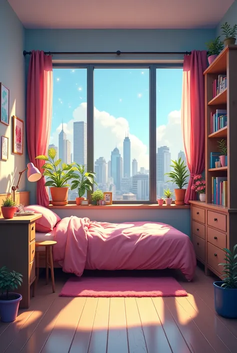 Design a  teenage girl&#39;s room in 2d horizontal for a background 