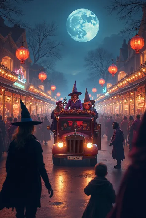 The Carnival of Souls Concept: A night parade with witches, wizards, souls in torment and demons, all in a dark carnival. Cars decorated with lights and pumpkins, and characters dressed as sweets. You could make the whole poster have a festive but spooky f...