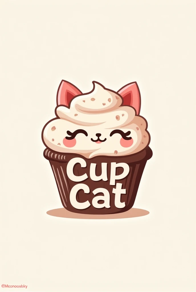 generate a cupcake logo with the name Cup cat