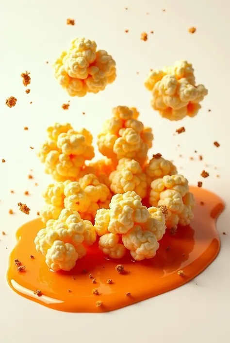 corn popcorn and topped with a ceviche sauce