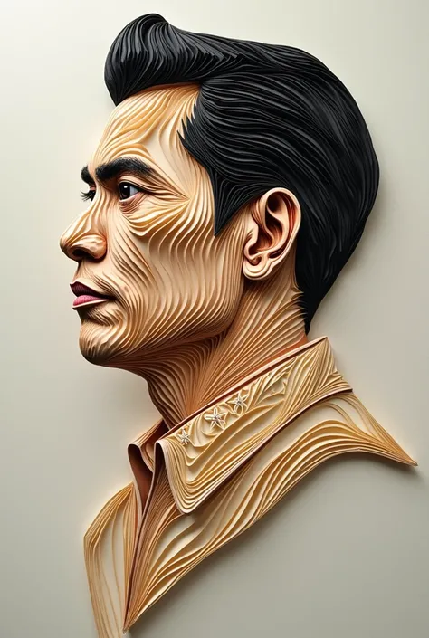 Can you provide me a picture of andres bonifacio side view face made of hand rolled paper