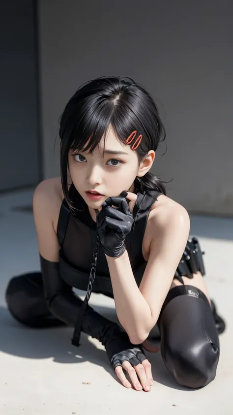 Super beautiful shining eyes、(((realisitic)))a picture, ​masterpiece, top-quality, 1girl in, a slender waist, top-quality, pale-skinned, Black background, (Face and eye details:1.1), Unique, red blush, ((full of shyness)), extremely delicate and beautiful ...