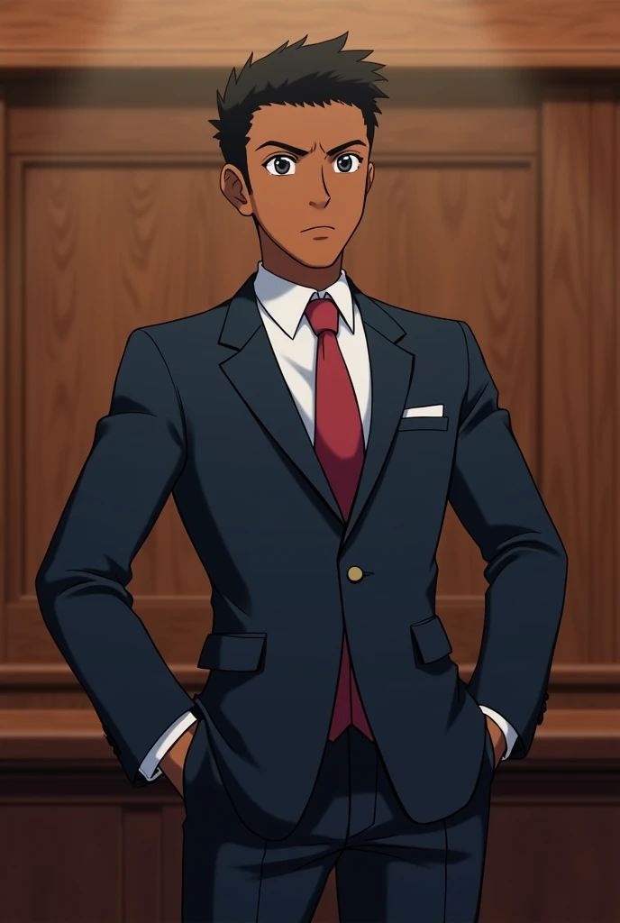 Un fiscal de ace attorney negro pero joven