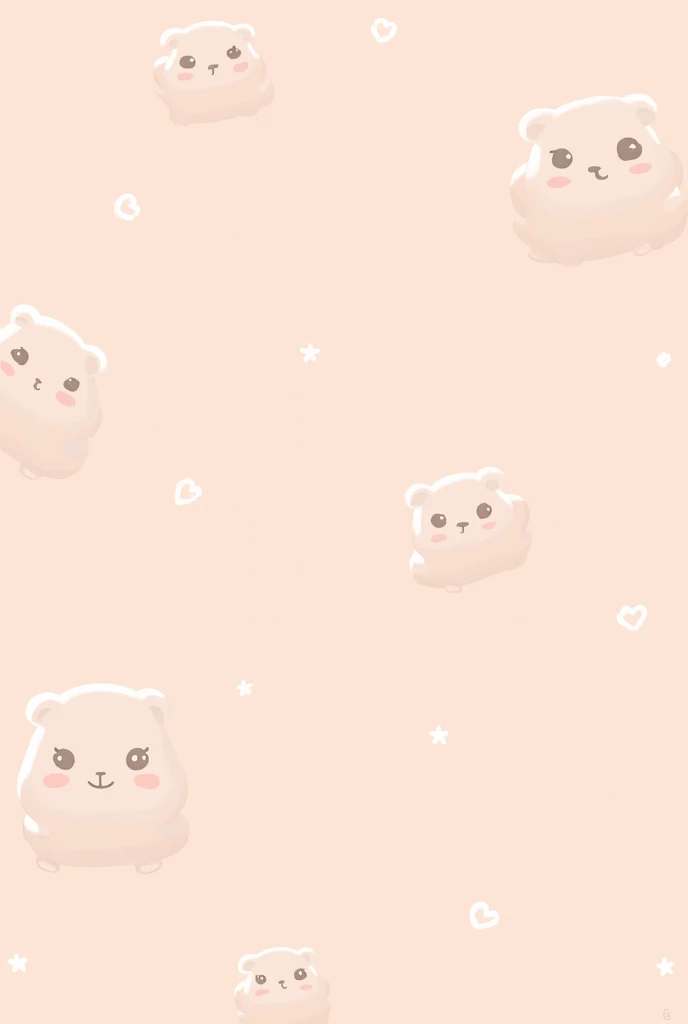 kawaii tiny hamsters head wallpaper baby pink background 