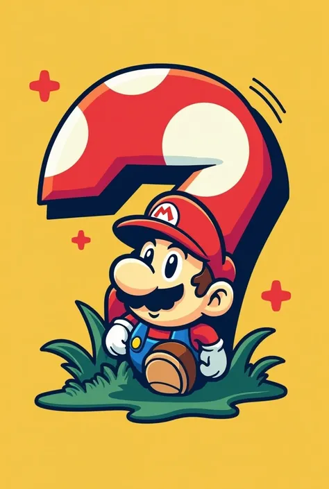 t - shirt , with Mario&#39;s mushroom along with the number 7 