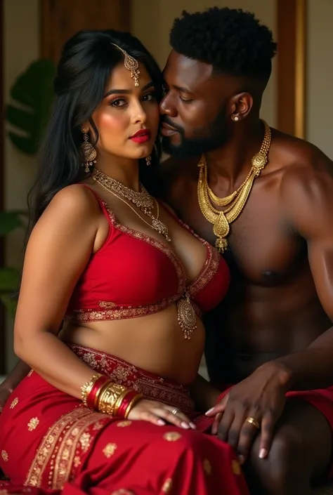 Indian Sexy Bhabhi ,with big boobs,big ass , chubby face ,Red Bikini ,Red Sindur , Honeymoon red bangles,Stud chain earrings,Forehead Pendant ,Long gold Mangalsutra,4 gold Necklace, Diamond ear pin ,Gold Armlet,gold waist chain ,full photo, sitting on lap ...