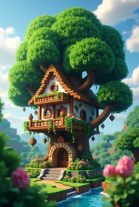 Create minecraft Cherry tree House 