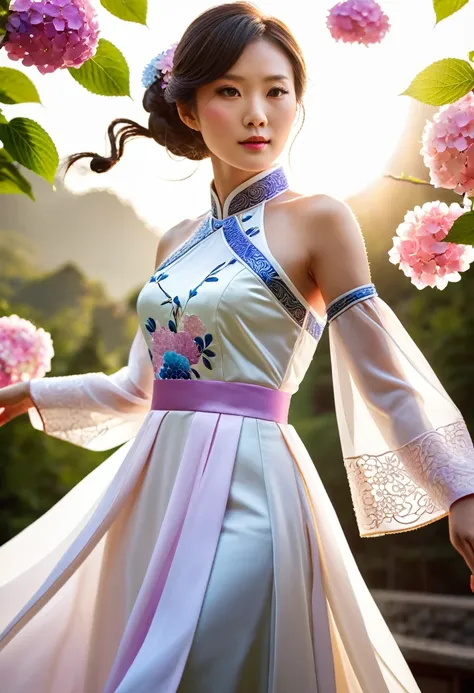 (masterpiece), best quality, high resolution, super detailed, character close up, a beautiful white dress in chinese style, chin...