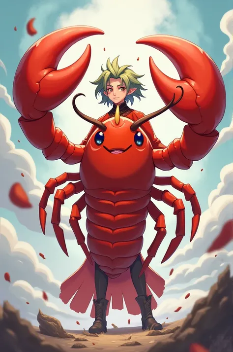 Venti from Genshin Impact dressed as a lobster 