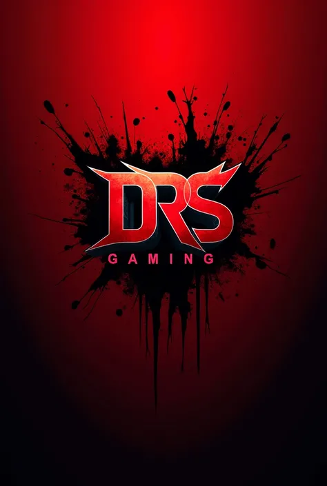 Creat a esports logo of drs gaming with red bloodis spray in back ground