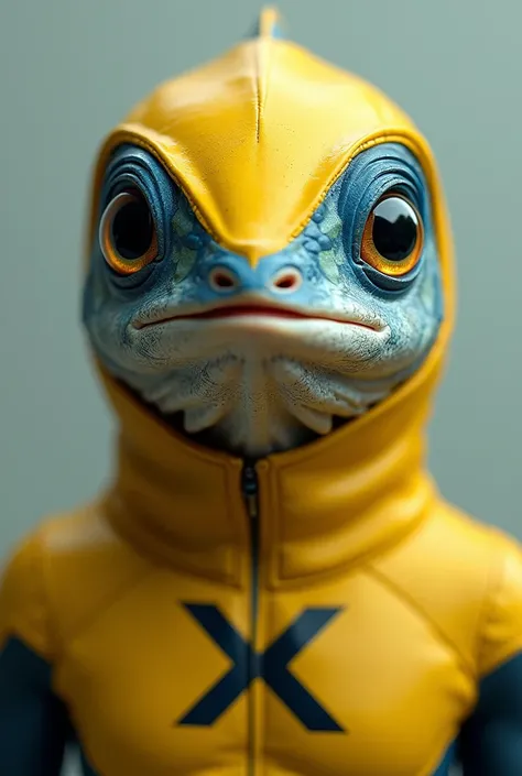 Hake eye with wearing X-Men  yellow suit and X logo