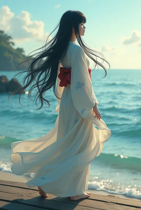 Seaside　Japanese　Long Hair　Girl
