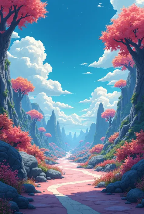 anime background that contain all elements and principles of art