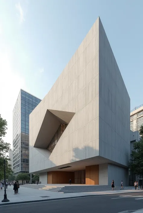 Tadao Ando style theatre facade as the contemporary theatre of neoshims
