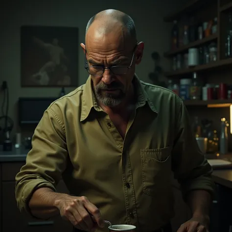 Walter White "cooks" coffee