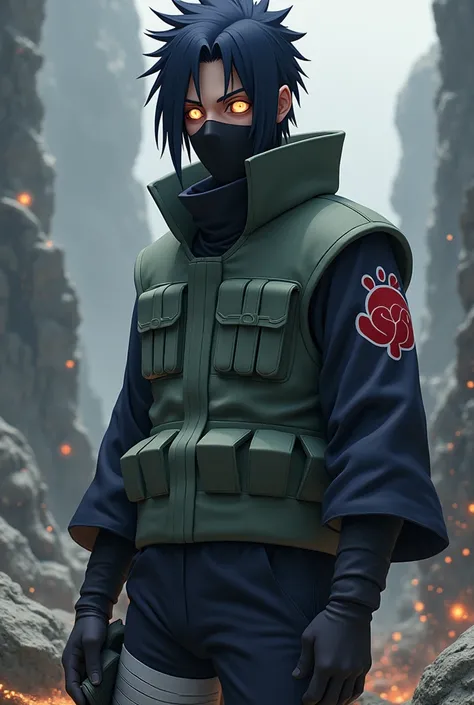 Kakashi having renningan in one eye and byakugon in other