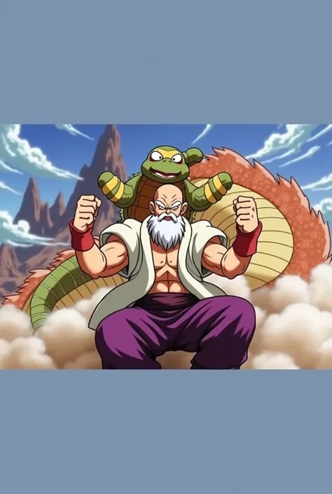 cartoon pictures,Anime,Dragon Ball Story,High quality, dragon ball super,8k old turtle, dragon ball, master roshi,Ultimate Draft,Do a Kamehameha wave,Riding a dragon,Dragon like the Dragon God