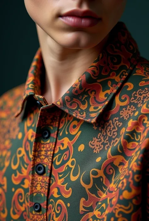 

"Certainly! Here’s the prompt:

"Create a cropped polo shirt design featuring a batik pattern exclusively on the collar. The design should focus solely on the shirt itself, without showing any faces or figures."