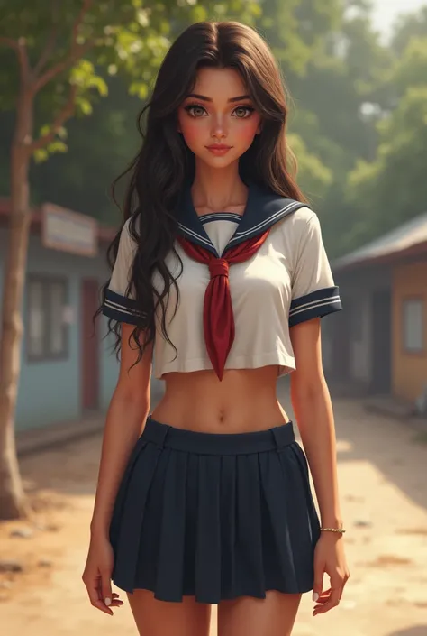 Plz creat realistic hot Indian school girls in school uniform 