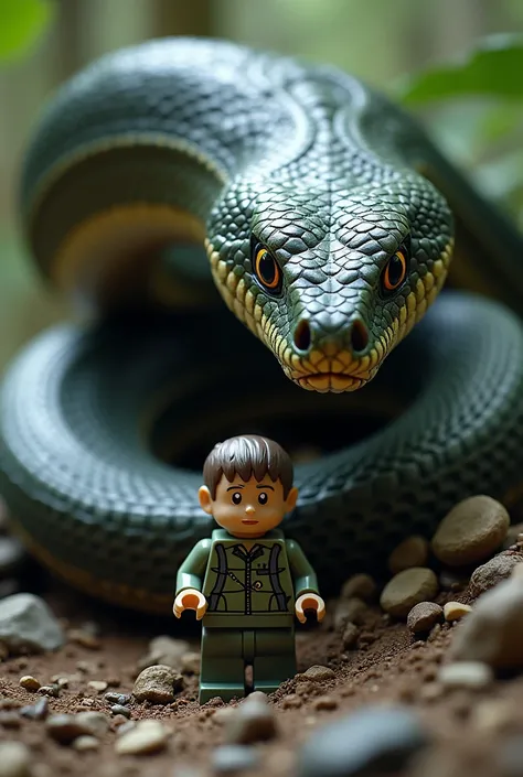 Father snake and baby Buildable  Humans 
Then his son was kidnapped by humans 