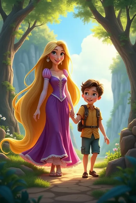 21 years Disney Princess Rupanzle with her 12 year brother 
