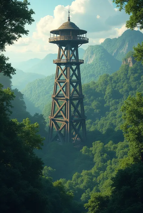 A large forest with an observation tower