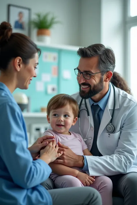 Suggested images: A doctor vaccinates a child., and another doctor gives medicine to a patient.

