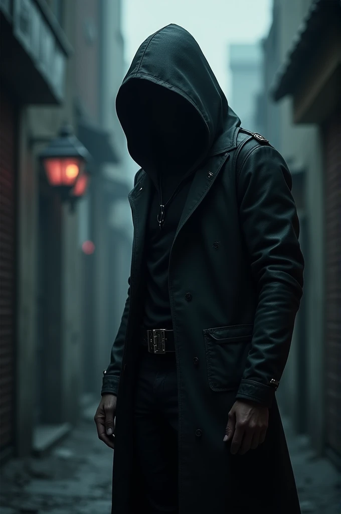 A man who is dressed in a thief outfit with a hood 