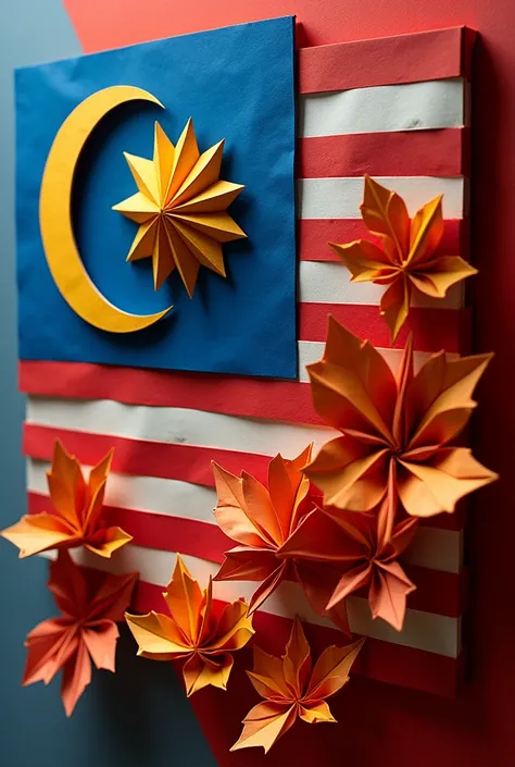 Tanjak origami that are based on malaysian flag