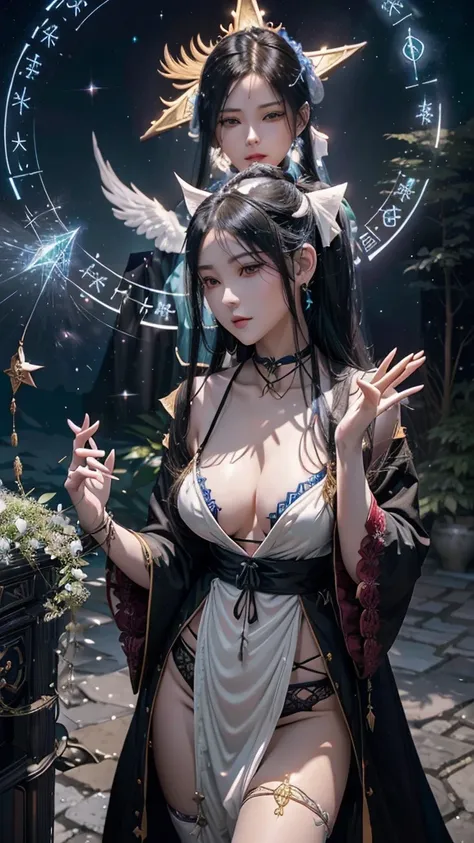 
Exorcising evil spirits at the shrine１７Beautiful girl about her age、Shrine maiden、Androgynous beautiful face、Perfectly trimmed face、Beautiful proportions、Open your mouth slightly、
Black hair and sky blue mesh hair、ponytail、White ribbon、Shrine maiden服、Nagi...