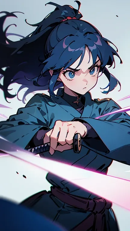 score up_9,score up_8,score up_7,source_アニメ,masterpiece,best quality,super fine illustration,super detailed,8k,retro,fantasy, (lora:0.7),girl,perfect hands,perfect fingers,blue coat,Samurai,BREAK she is holding_katana。BREAK Wyvern stands behind her.。,BREAK...