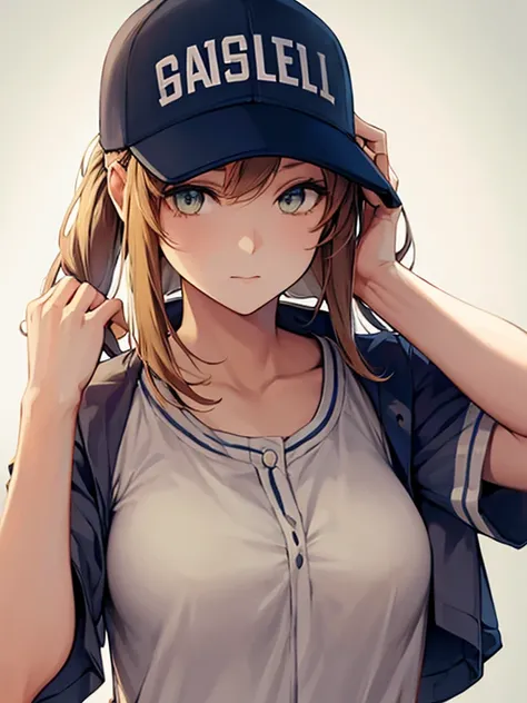 Anime girl in a baseball cap and a baseball cap, from Girls&#39; Frontline, Enchanting anime girl, BoobsCyberpunk, Best anime 4k konachan wallpaper, Girls&#39; Frontline style, Kantai Collection Style, The finer details. Girls&#39; Frontline, Female Action...