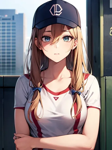 Anime girl in a baseball cap and a baseball cap, from Girls&#39; Frontline, Enchanting anime girl, BoobsCyberpunk, Best anime 4k konachan wallpaper, Girls&#39; Frontline style, Kantai Collection Style, The finer details. Girls&#39; Frontline, Female Action...