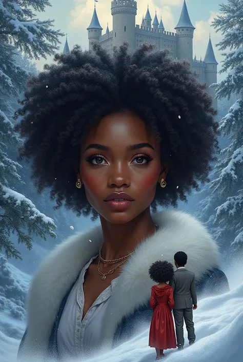 Book cover destiny traced actor Can Yaman big hair young black woman curly hair young one daughter eleven year old couple straight black hair castle snow Christmas 