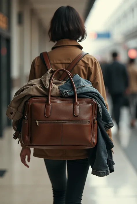 a person carrying the bag with different outfits