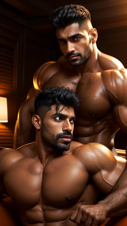 Gay couple doing body play, Pehlwan man Indian Gurjar 40 years old man doing body play, big shinning eyes big lips wide jawline beautiful hunk face spiky black hairstyle, oiled body, hot body playing poses, sucking, erotic, exotic,, hd, hdr, D750F nikon, C...