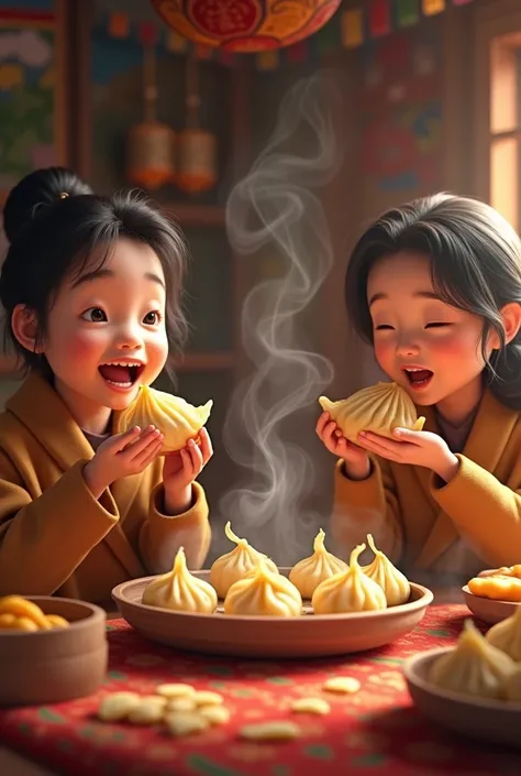  momos eating