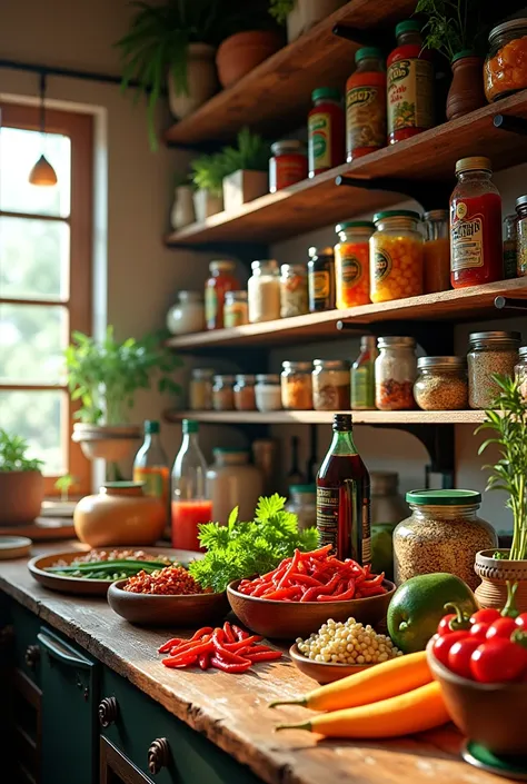 Filipino food dish pantry in kitchen