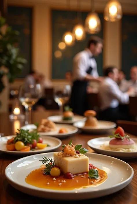 Photo of food in a restaurant from the perspective of a visitor 