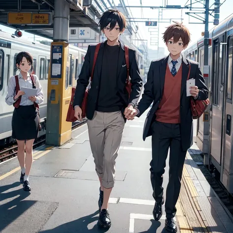 Mr. Sora returns from work and meets his best friend at the train station. The two receive a letter and then set off.