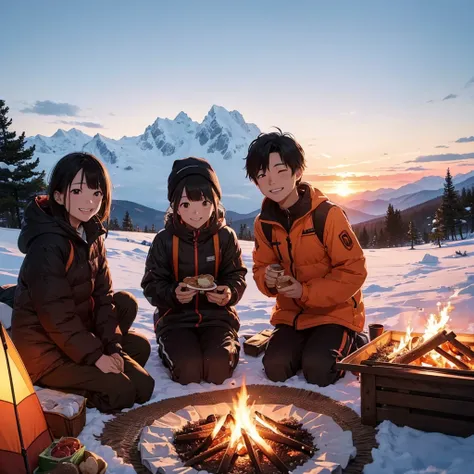 When they arrived at the mountain, Hiro was waiting there with a smile on his face. He had cooked a picnic and prepared the things they had planned to do since they were kids. The three of them sat around the campfire, watched the sunset, and talked about ...