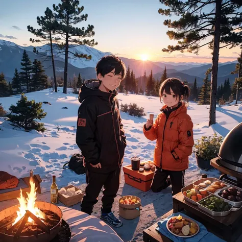 When the two of them arrived at the mountain, Hiro was waiting there with a smile on his face. He had cooked a picnic and prepared the things they had planned to do since they were children. The three of them sat around the campfire, watched the sunset, an...