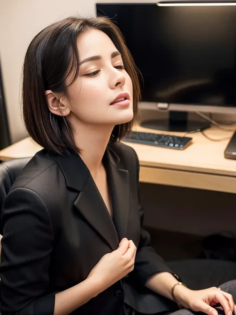 vibrator prank in the office,women in the company,she leaned back.,(she closed her eyes),she yawns,　there are a lot of people ar...