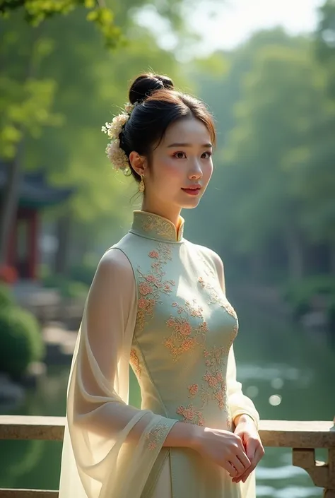 Chinese cheongsam for women，In Hangzhou，Beautiful posture is very beautiful